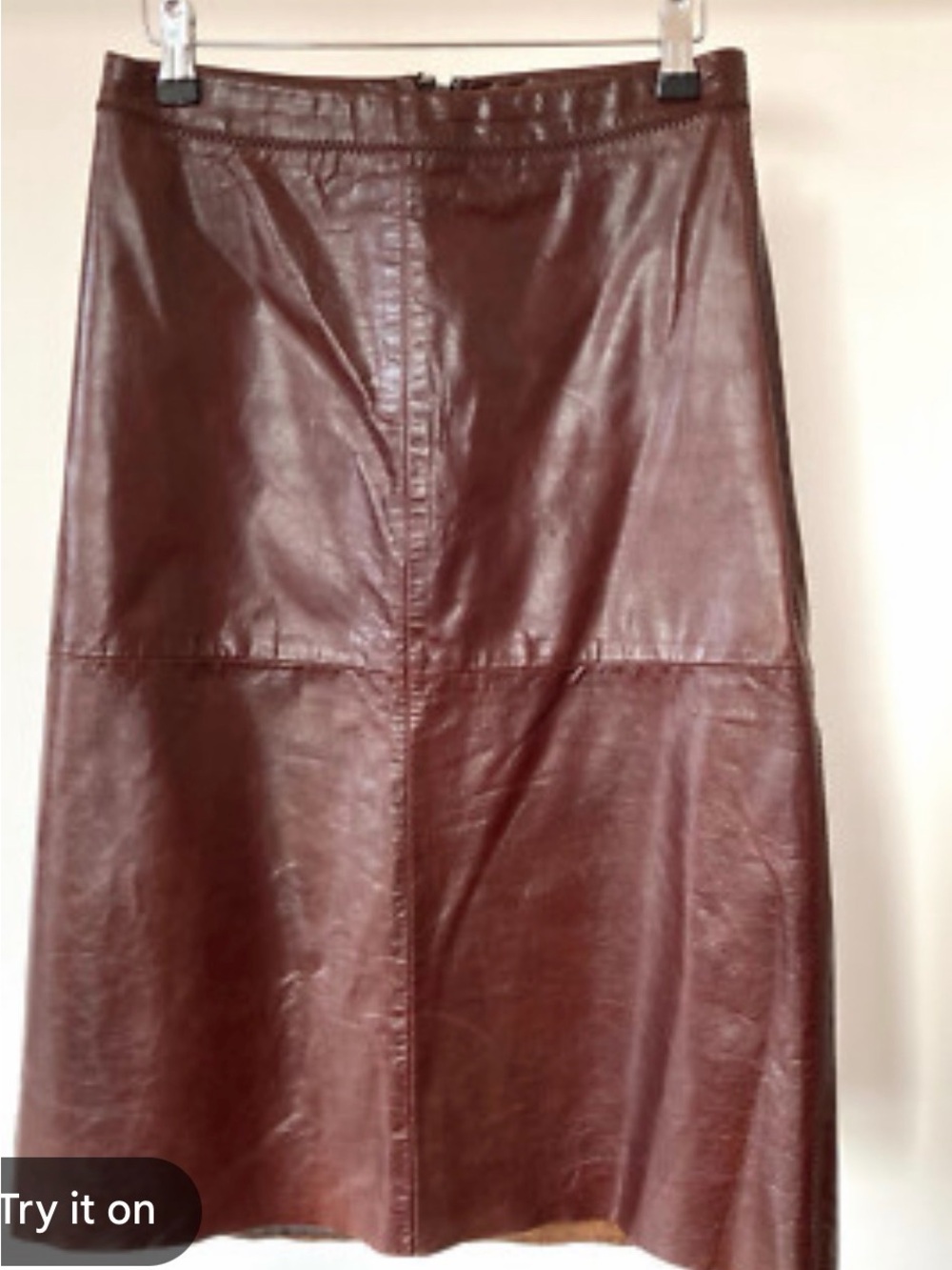 GAP Wine/oxblood Leather Midi Skirt